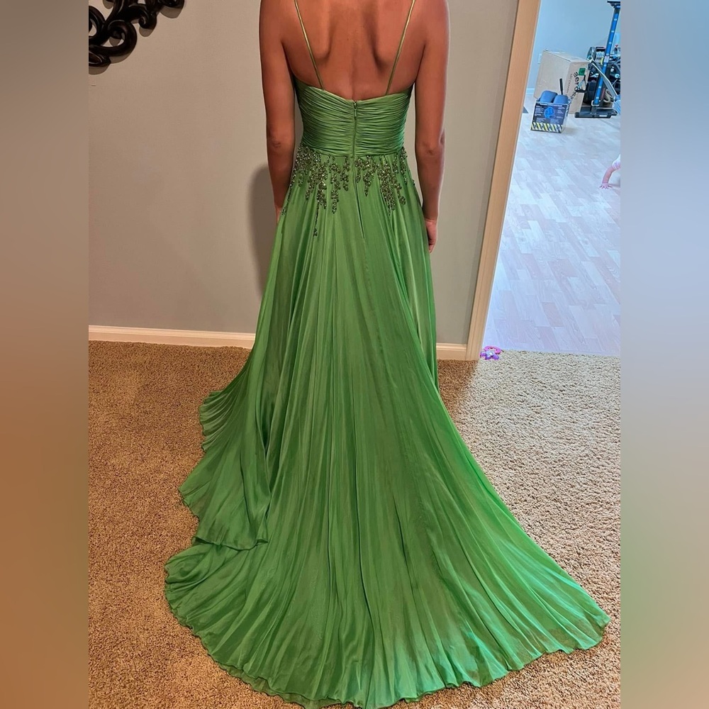 Custom Sherri Hill Green Evening Gown